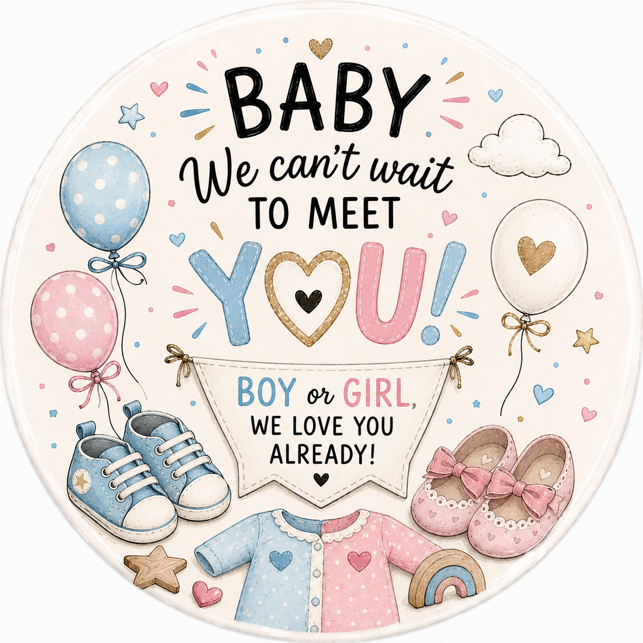 Baby Shower/Gender Reveal Button Pins