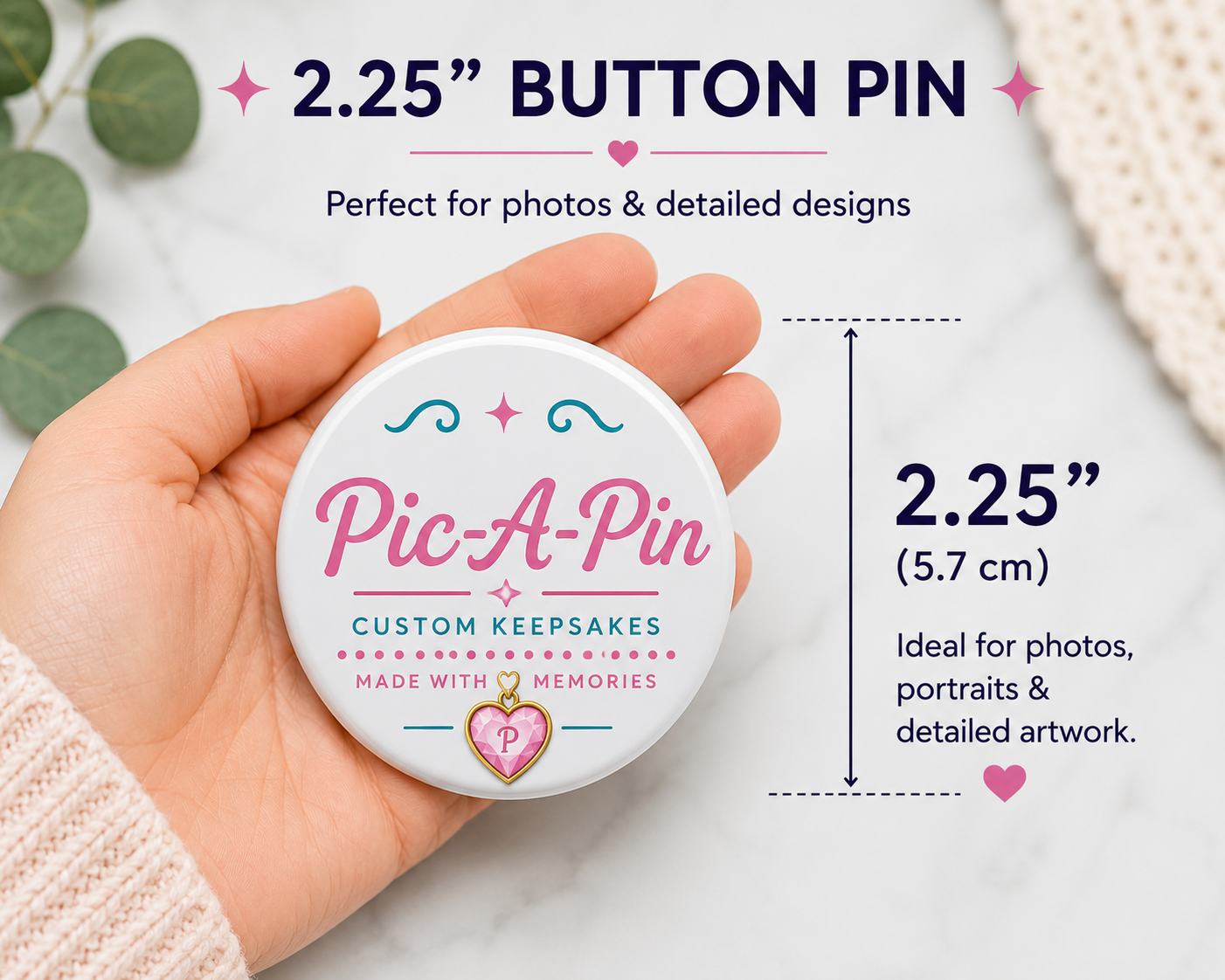 2.25" Round Custom Button Pin Packs